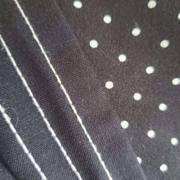 ZARA Basic Women's Polka Dot Striped Sides Flat Front Black Crop Pants Size XS - Picture 6 of 12